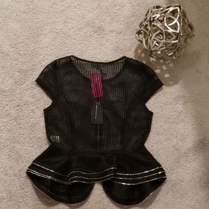 Black Zipper Blouse
